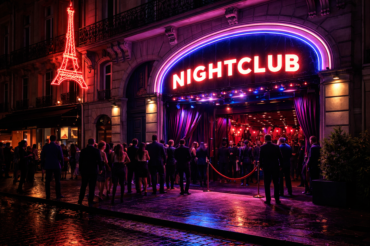 Entrée d'un club parisien sélectif avec physionomiste