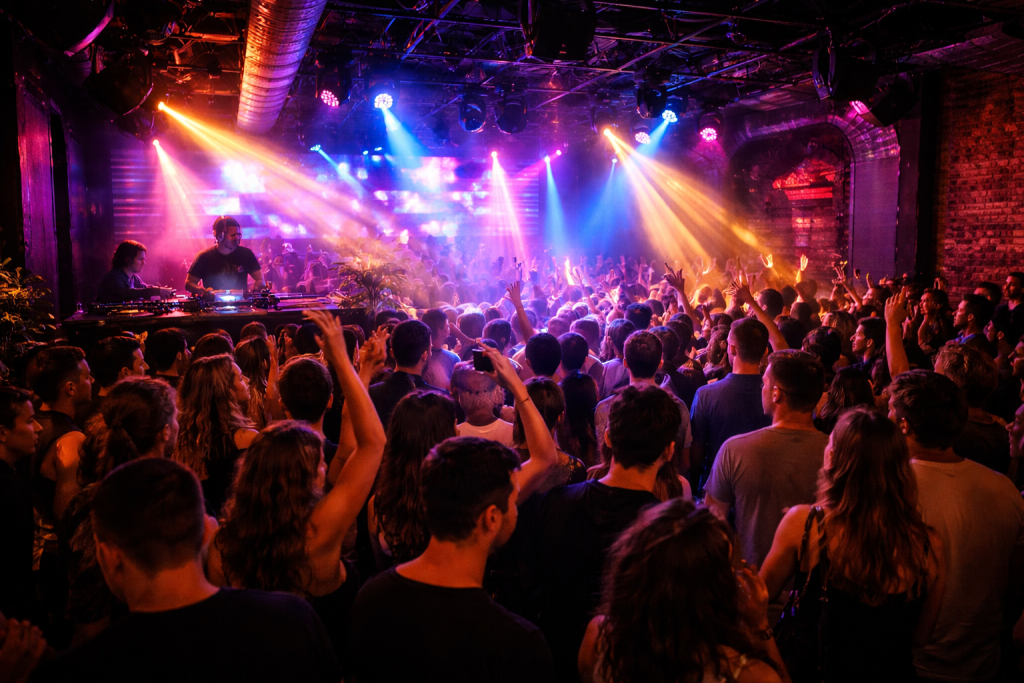 Club électro underground à Oberkampf Paris dancefloor
